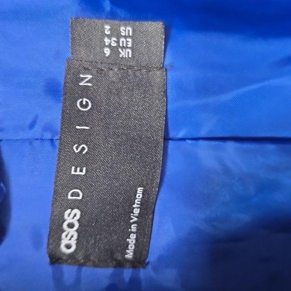 ASOS DESIGN smart dad coat in cobalt 2 XS NEW oversized - Picture 12 of 15